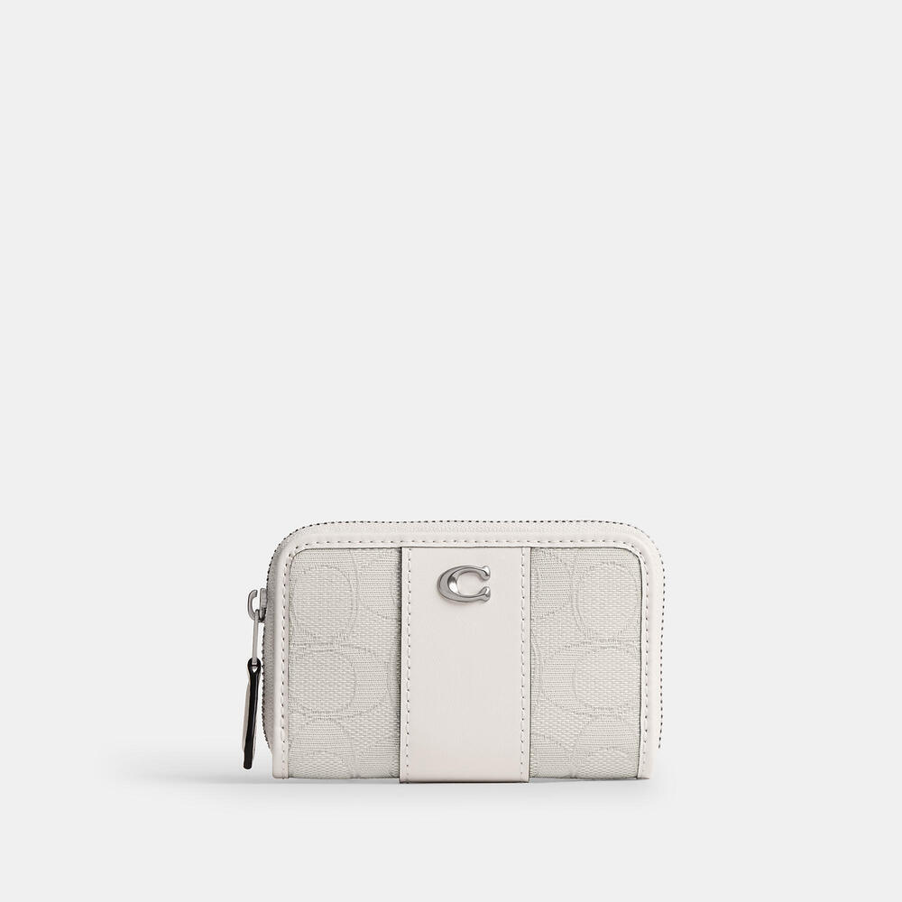 Essential Small Zip Around Card Case In Signature Jacquard